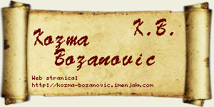 Kozma Božanović vizit kartica